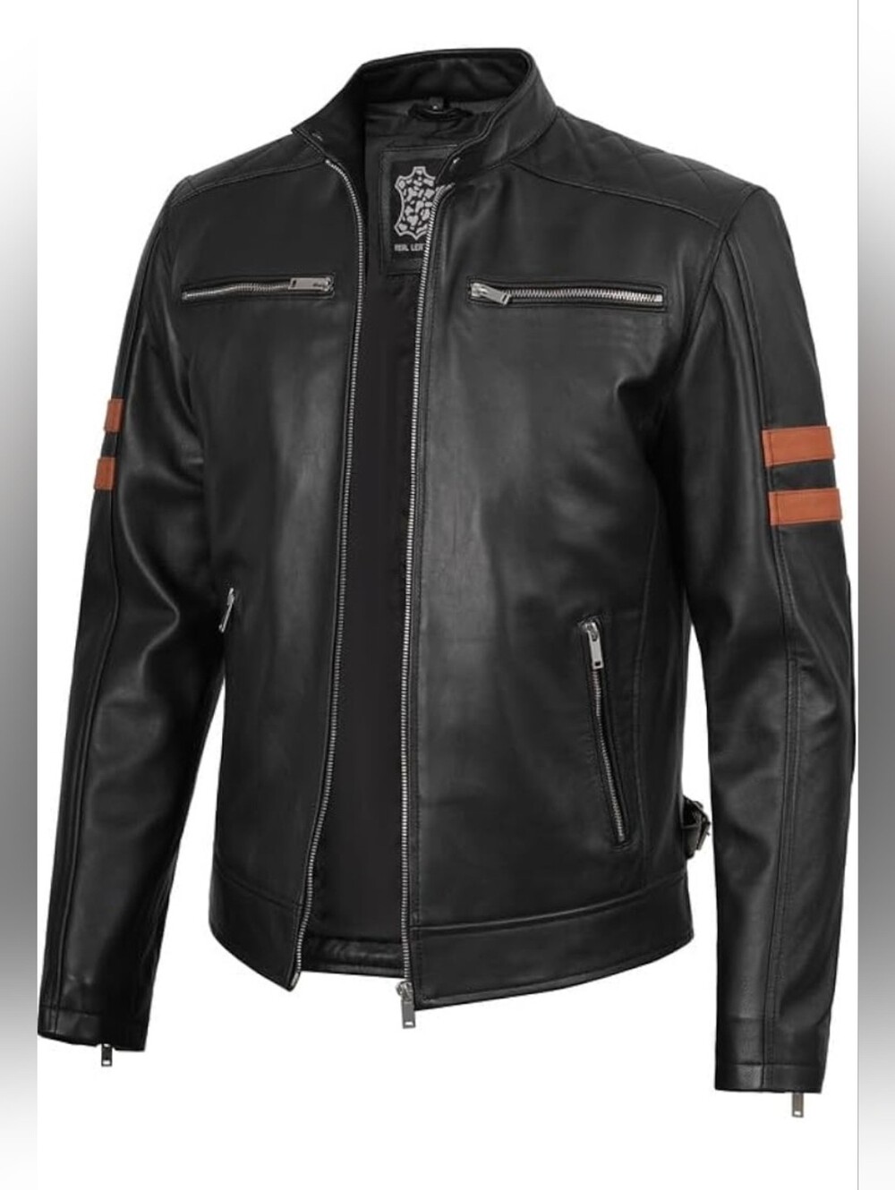 NWT Genuine Lambskin Leather XL Motorcycle Jacket Racer Bomber Coat Gilbert